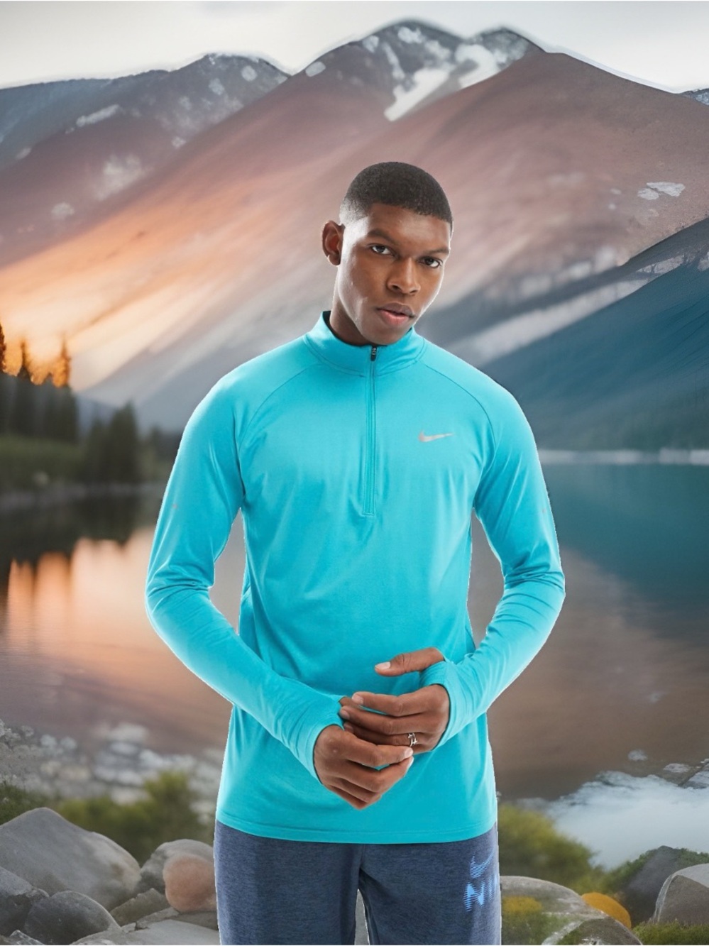 NWT Nike Element Dri-FIT Men XL Quarter Zip Running Reflective Dusty Cactus